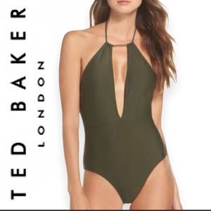 Ted Baker Pikka Swimsuit Dark Green NWT Size 8